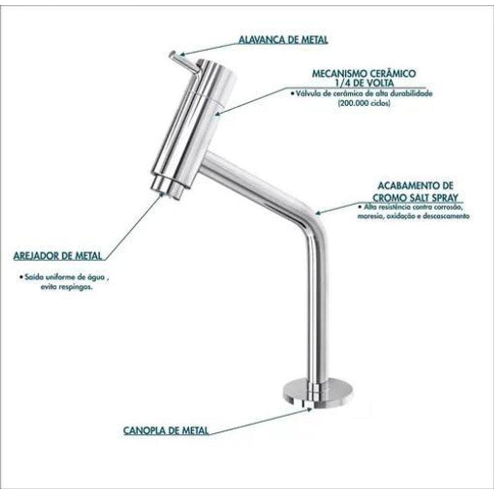 Torneira Link Slim Bica Baixa 45