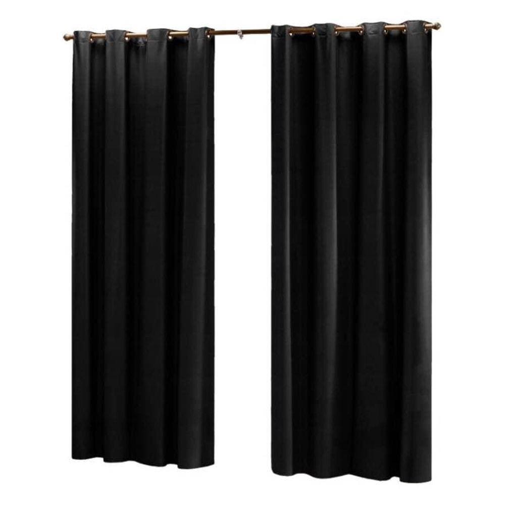 Cortina Sala Quarto Em Tecido Semi Blackout Preto 4,00X2,50