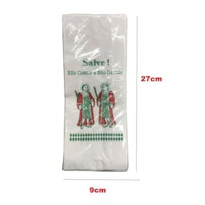 Kit 2000 Sacolas De Papel Branca São Cosme E Damião 9X27Cm