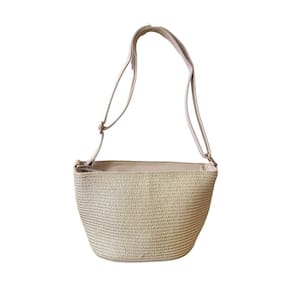 Bolsa Feminina De Praia Transversal Sintética Bege