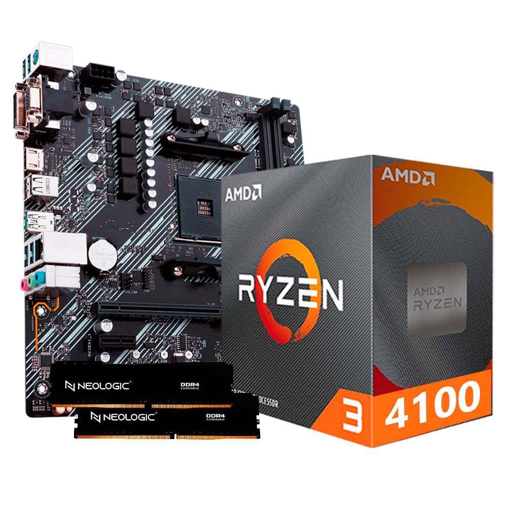 Kit Upgrade Amd Ryzen 3 4100, Placa Mãe A320m, 16Gb Ddr4, Neologic - Nli84718