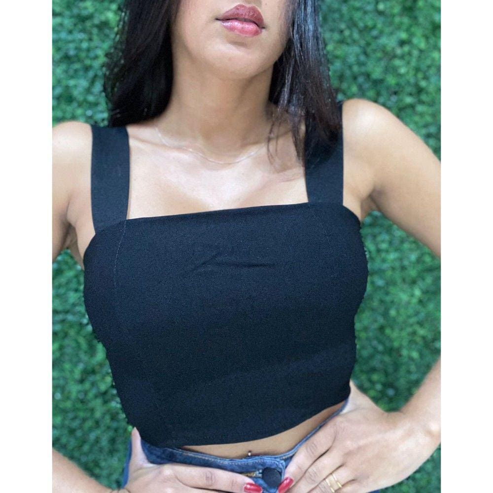 Cropped Slim Básico Preto