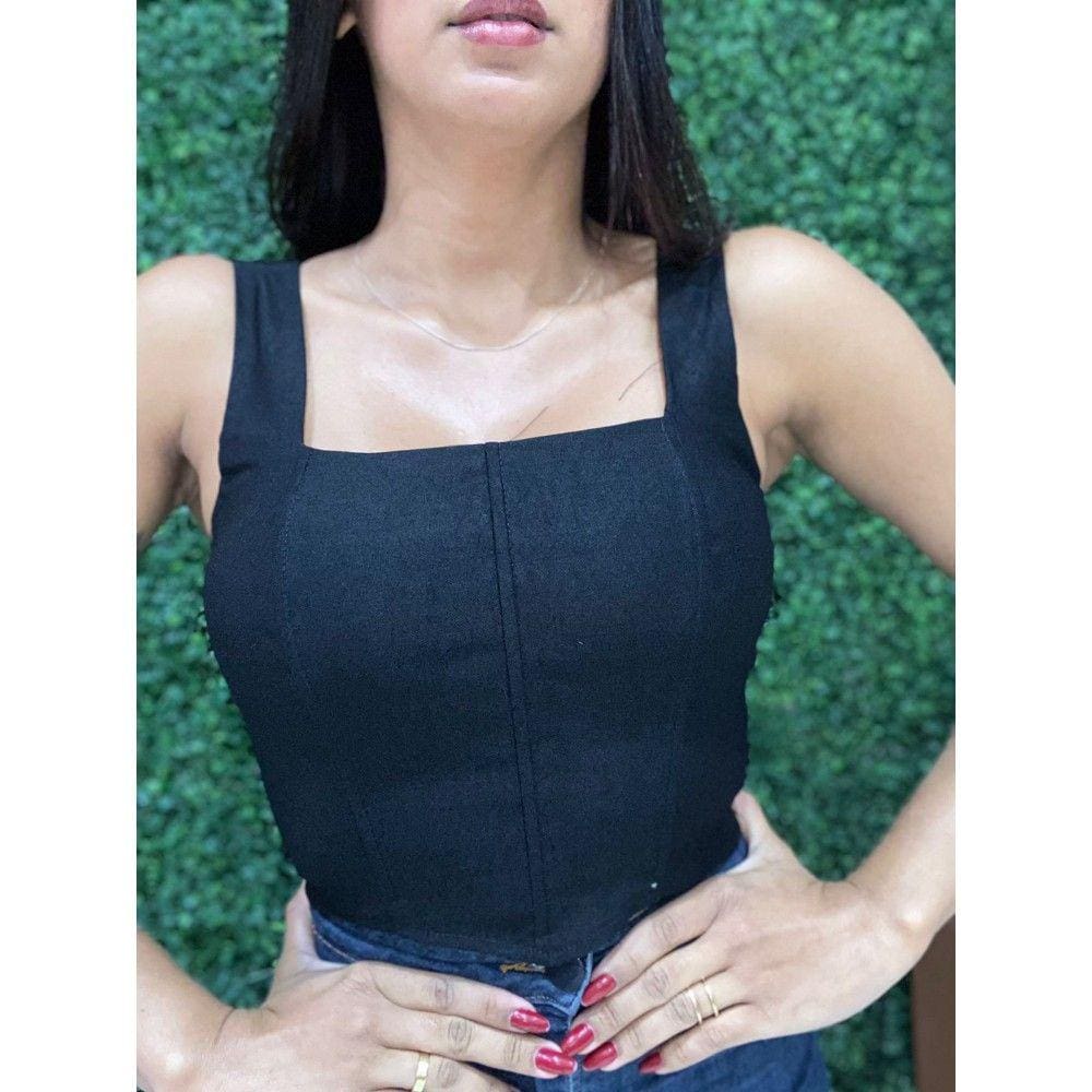 Cropped Slim Básico Preto