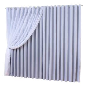 Cortina Sala Voal Com Forro Tecido Blackout Branco 5,00X2,50