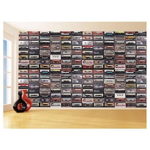 Papel De Parede 3D Musica Fitas Cassete Painel 3,5M Mus90