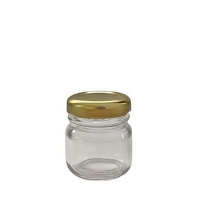 Pote De Vidro 40 Ml Com Tampa Metálica Ouro - Kit Com 25 Un