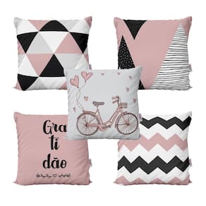 Almofadas Decorativas Rosa E Preto Para Sofá 40X40