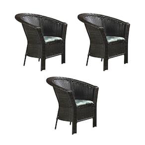 Kit 3 Poltronas para Jardim Base Aço Maresias em Junco - Café