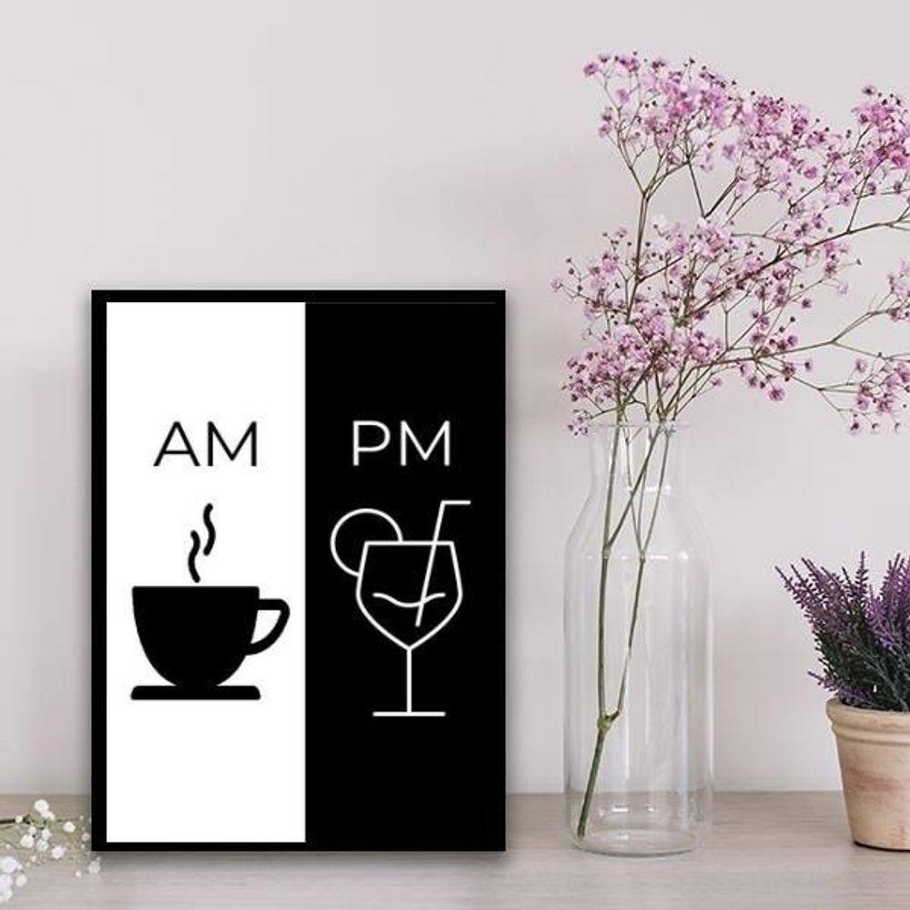 Quadro Café Drink Am Pm 33X24Cm - Com Vidro