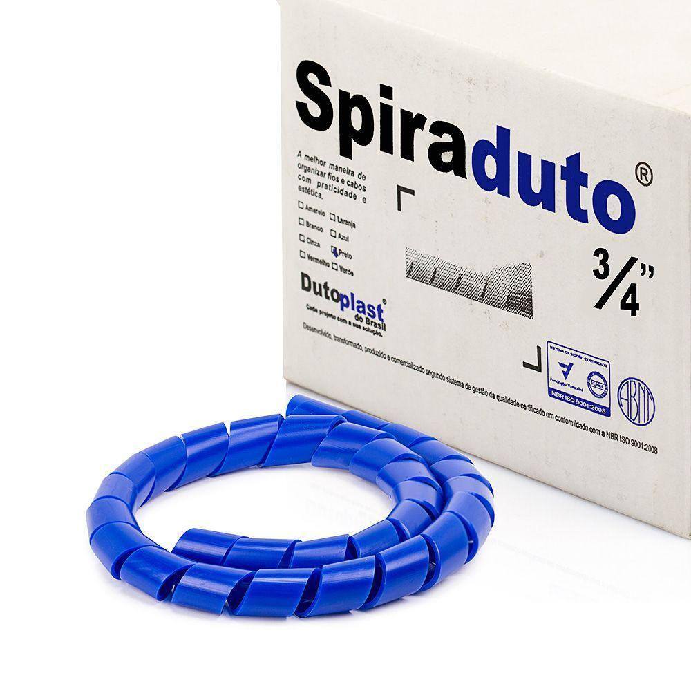 Organizador Fios E Cabos Spiraduto 3/4 Azul - 5 Mt