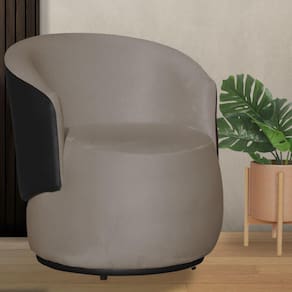 Orgânica Beatriz Com Composê Corino Preto Suede Cappuccino - Vallisa Decor