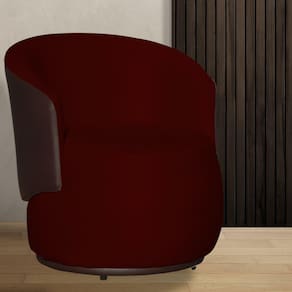 Poltrona Orgânica Beatriz Com Composê Corino Marrom Suede Bordo - Vallisa Decor