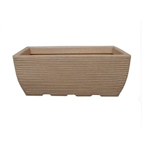 Vaso Planta Jardineira Floreira Em Polietileno Bege 60X25Cm