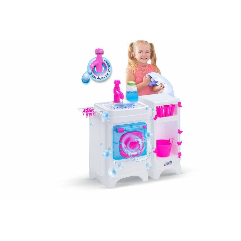 Lavanderia Lava-Lava Magic Toys Sai Agua Verdade Lançamento