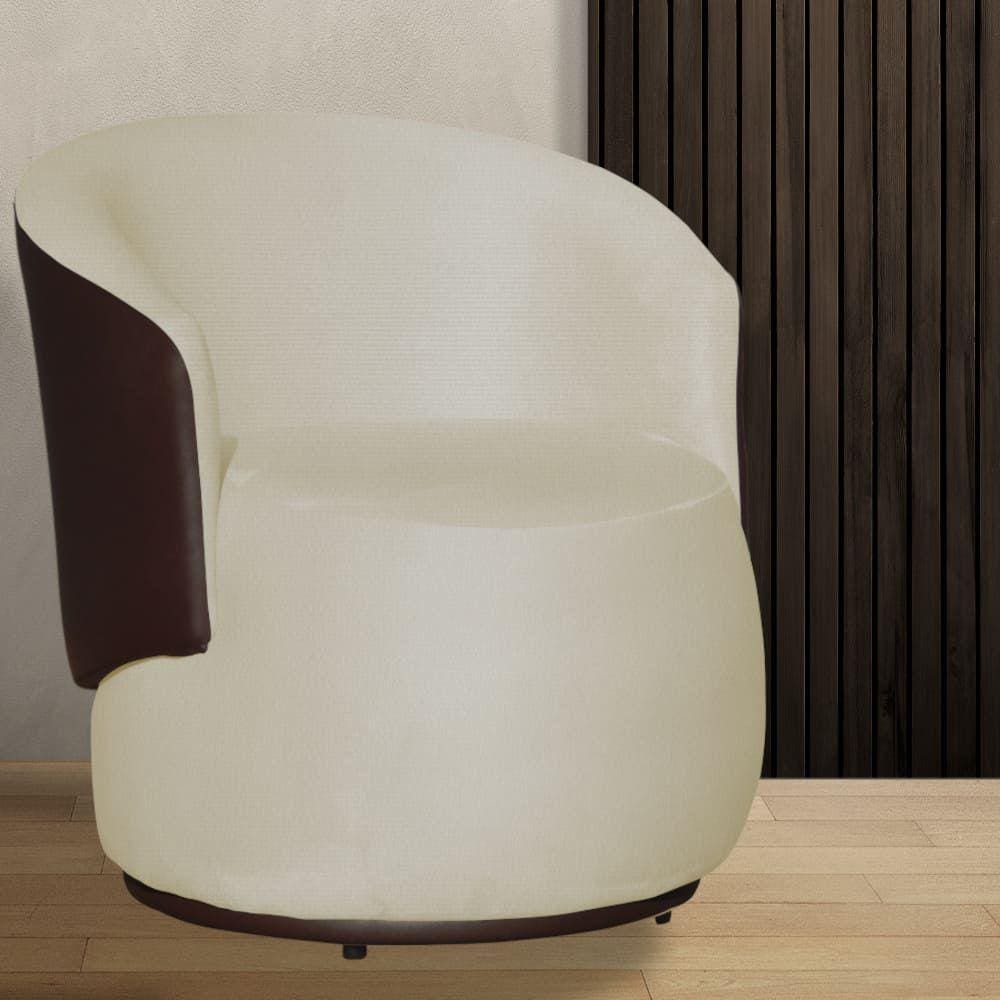 Orgânica Beatriz Com Composê Corino Marrom Suede Marfim - Vallisa Decor