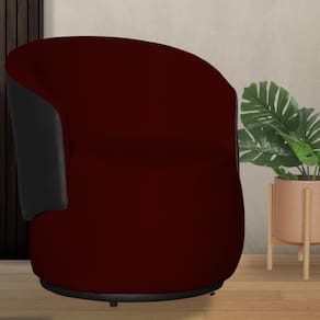 Orgânica Beatriz Com Composê Corino Preto Suede Bordo - Vallisa Decor