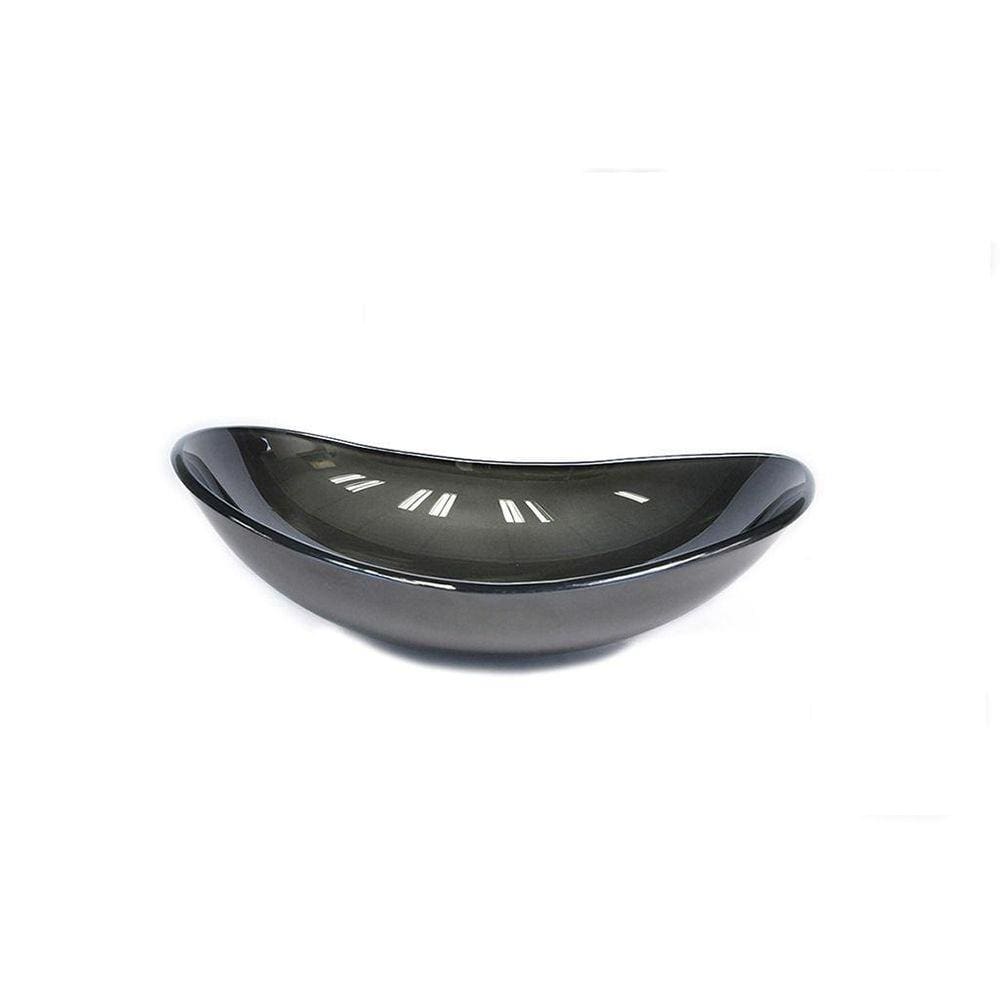 Cuba De Vidro Oval 55Cm Grafite