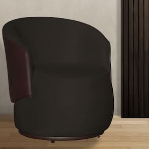 Poltrona Orgânica Beatriz Suede Marrom Com Composê Corino Marrom - Vallisa Decor