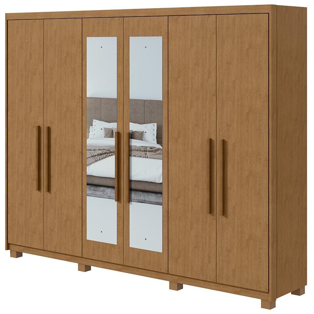 Guarda-Roupa Lopas Aries Com Espelho 6 Portas 5 Gavetas