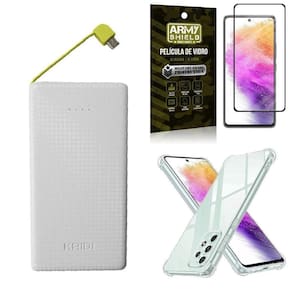 Capa Samsung A73 5G + Carregador Portátil 10K + Película 3D