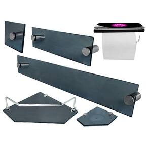 Kit Para Banheiro Diamante 6 Peças Fumê