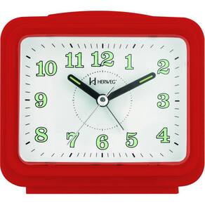 Despertador Herweg Quadrado Quartz Vermelho 2588-044
