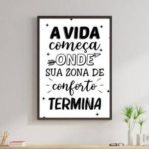 Quadro Zona De Conforto Termina 45X34Cm Vidro Moldura Preta