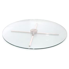 Centro De Mesa Giratório Vidro 10Mm Inox304 Premium 60Cm