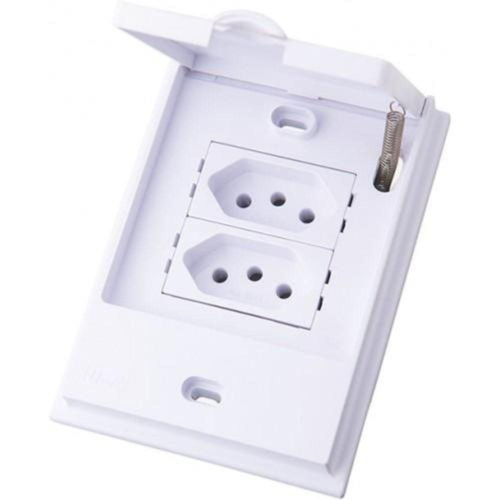 Cj Tomada Dupla 10A - Blux B.L`Acqua Branco