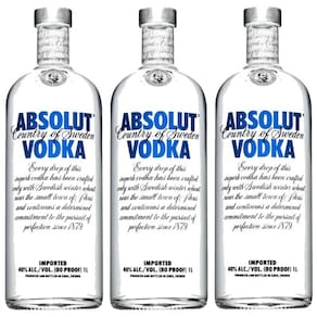 Vodka Absolut Natural 1 Lt 03 Unidades
