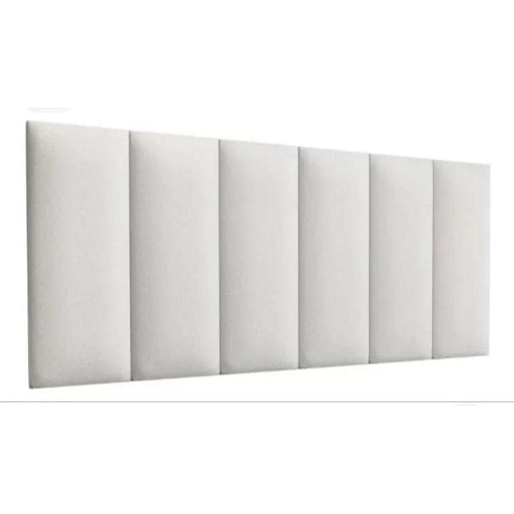 Cabeceira Cama Queen Modulada 160Cm Corino Deluxe Branco