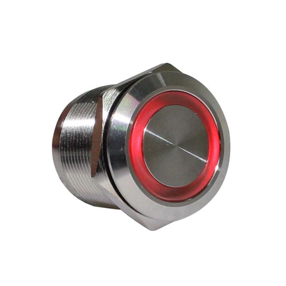 Botão Inox 22Mm 24V Led Vermelho Momentâneo Av22I - Metaltex