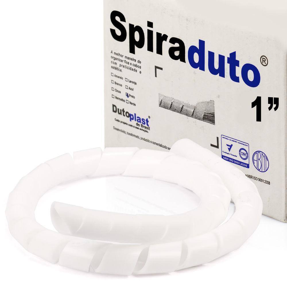 Organizador Fios E Cabos Spiraduto De 1 Branco - 35 Metros