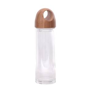 Garrafa Vidro Duplo Tampa Em Bambu Eco Friendly 400 Ml 7 X