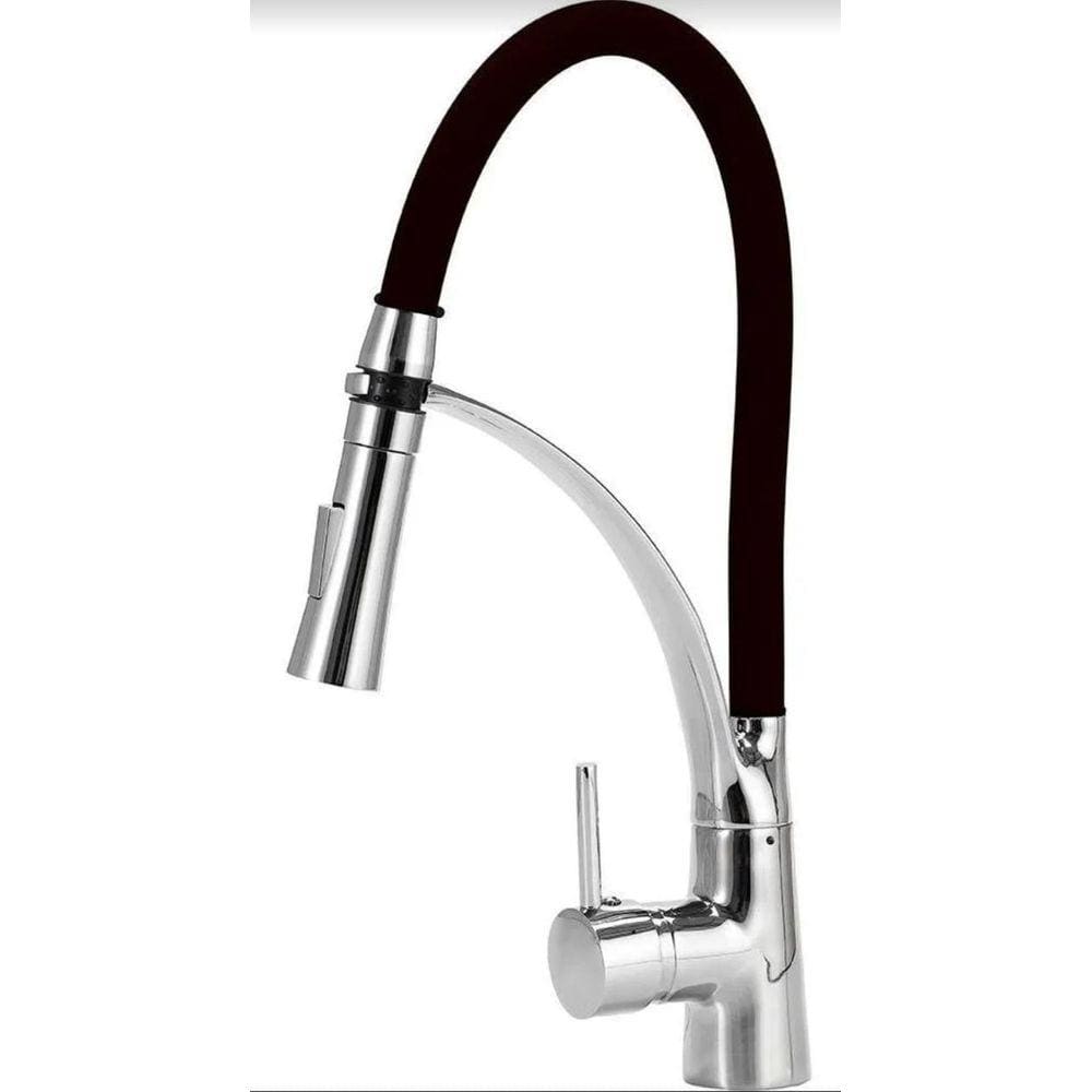 Torneira Cozinha Gourmet Monocomando Flexível Preta Premium