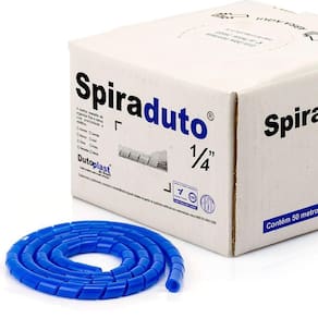 Organizador Fios E Cabos Spiraduto 1/4 Azul - 20 Metros