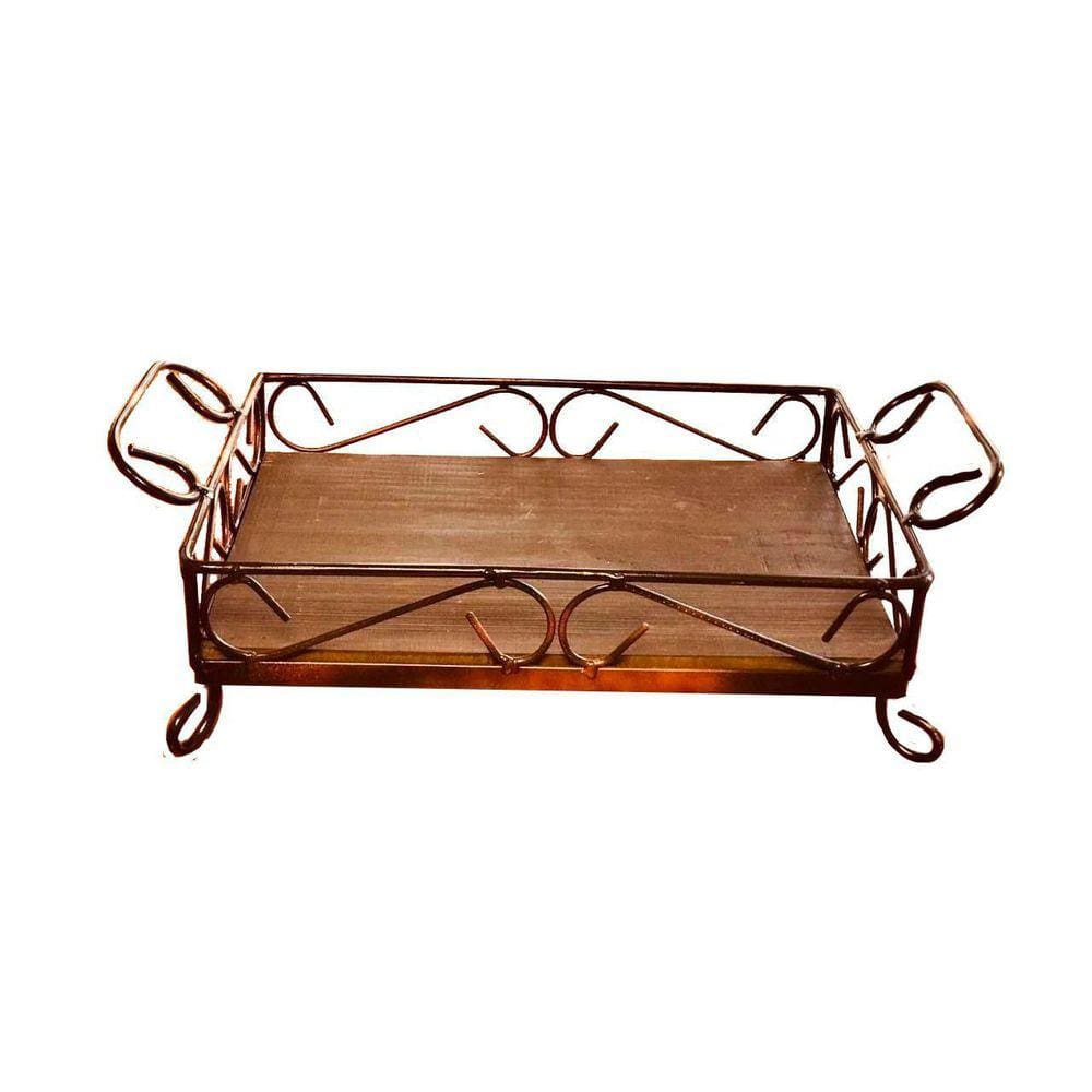 Bandeja Em Madeira E Ferro