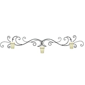 Arandela Ondas 99 cm Decoração Parede Ferro Porta Vela