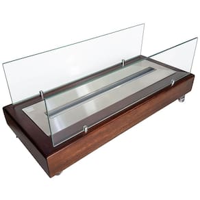 Lareira Eco Álcool Nova - Madeira Escura Com Queimador 70Cm