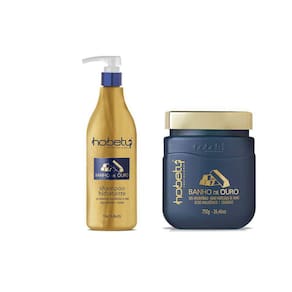 Kit Hobety Banho De Ouro Shampoo 750Ml + Mascara 750Gr