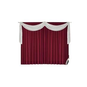 Cortina Quarto E Sala 2,00 X 1,80 Vinho Lais Com Bando
