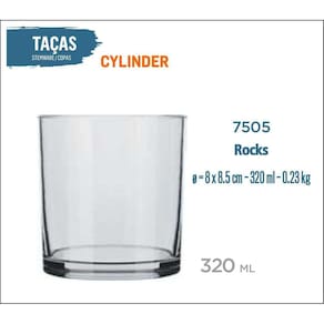 24 Copos Cylinder 320Ml - Whisky