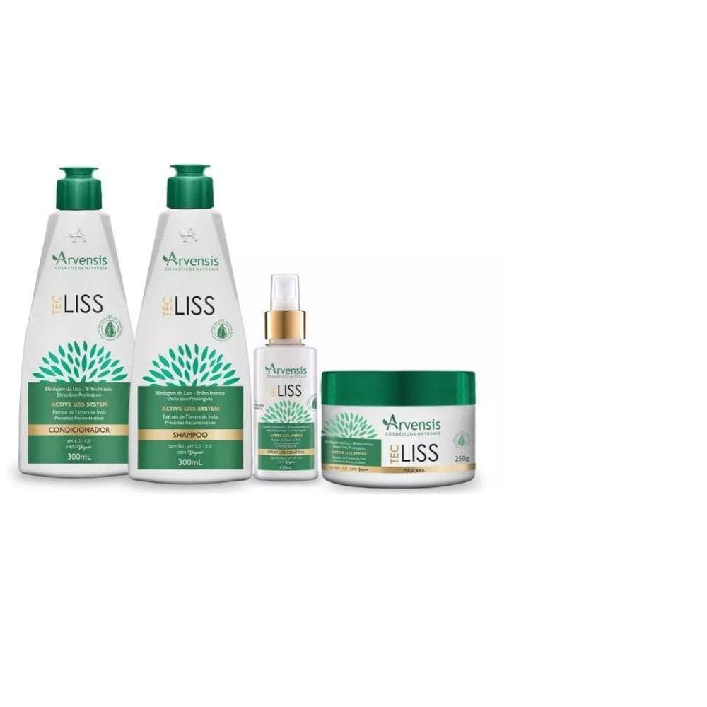 Kit Shampoo+Condicionador+Máscara+Protetor Arvensis Tec Liss