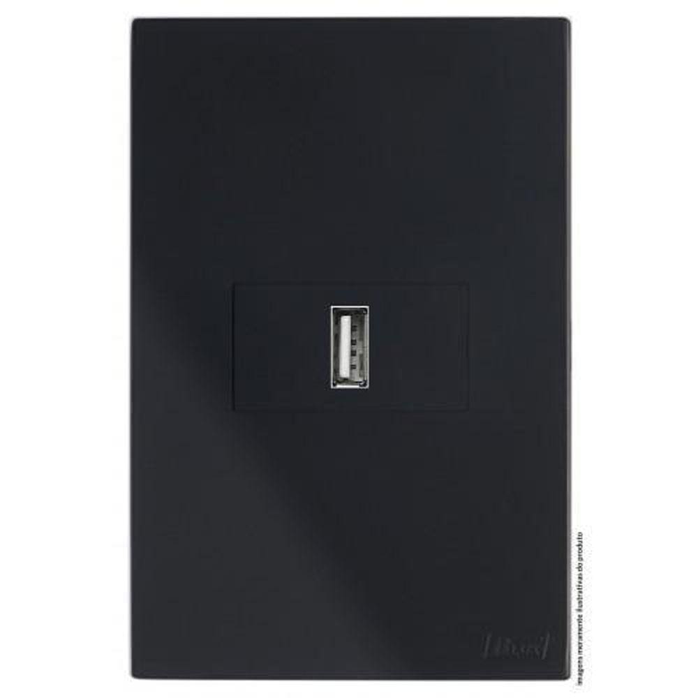 Kit Entrada Usb 2.A Horizontal 4X2 Brs12325-0Bk