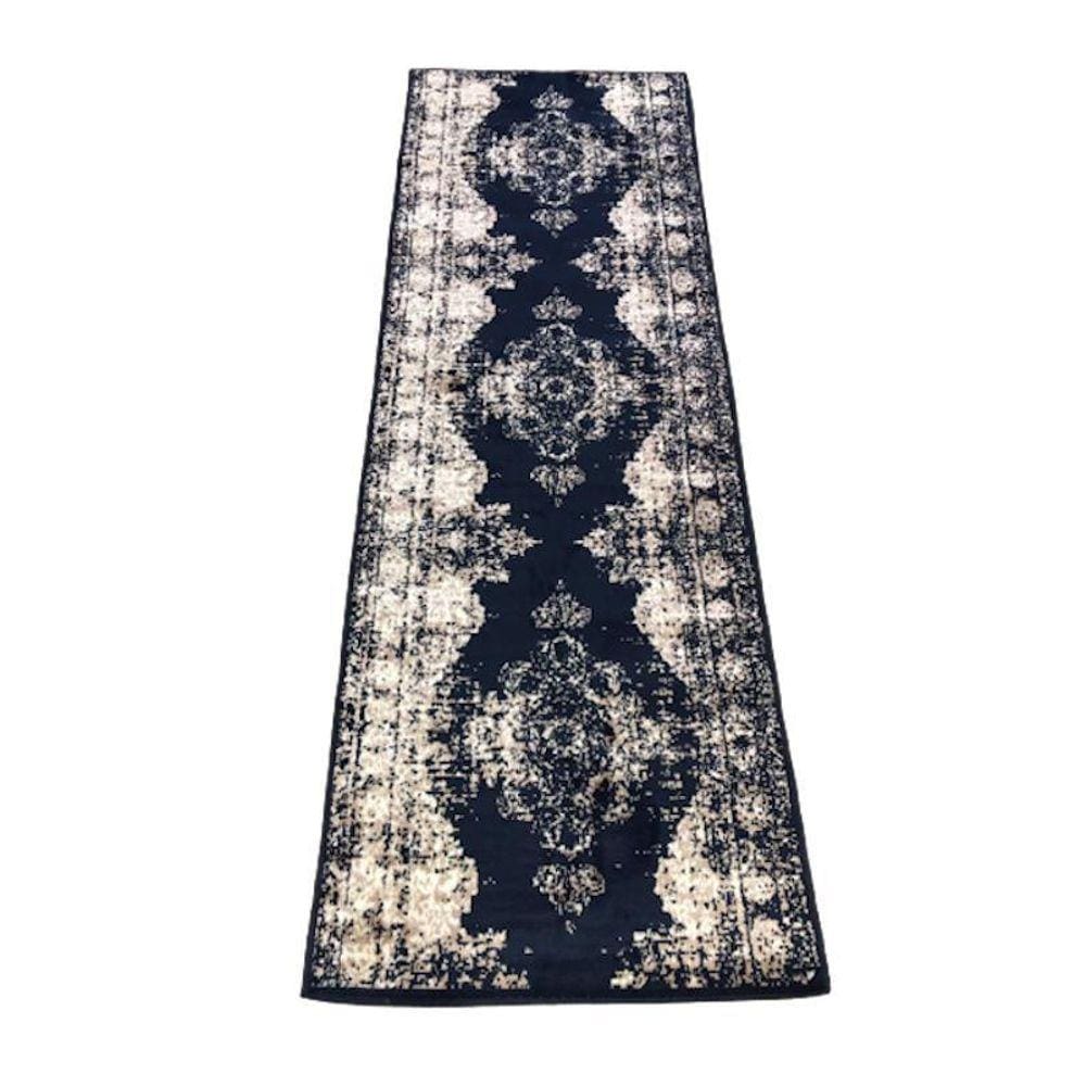 Passadeira Trilho 4M Vintage Reload Azul 80X400Cm Tipo Persa