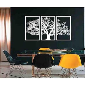 Quadro Decorativo Árvore Da Vida Branca 6Mm Vazado - Mdf