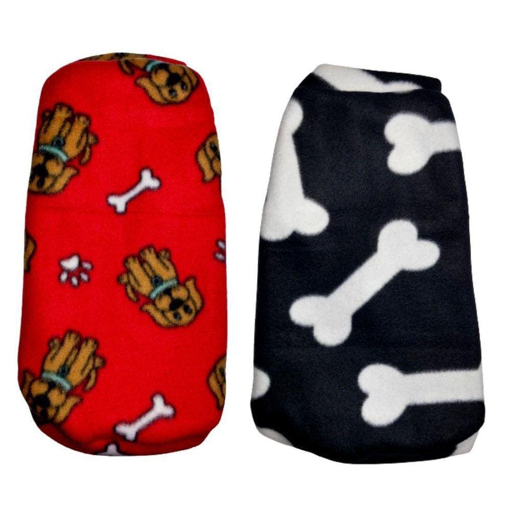 Kit 2 Roupas Cachorro Preto/Vermelho Suéter De Inverno Egg