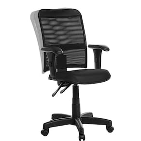 Cadeira Escritório Ergonômica Tela Com Braço Rv Cor:Preto