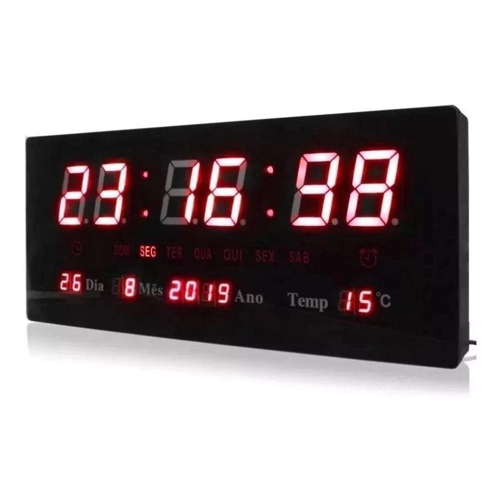 Relógio Parede Digital Termometro Calendario Lelong Le-2111