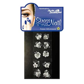 Kit 1.000 Adesivos Unhas Strass Nail, Artesanal, Branquinho